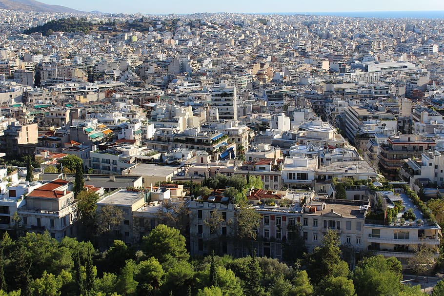 アテネ, 近くの集落, 南ヨーロッパの大都市, 建物外観, 建築, 建造物, 都市, 建物, 都市景観, 木