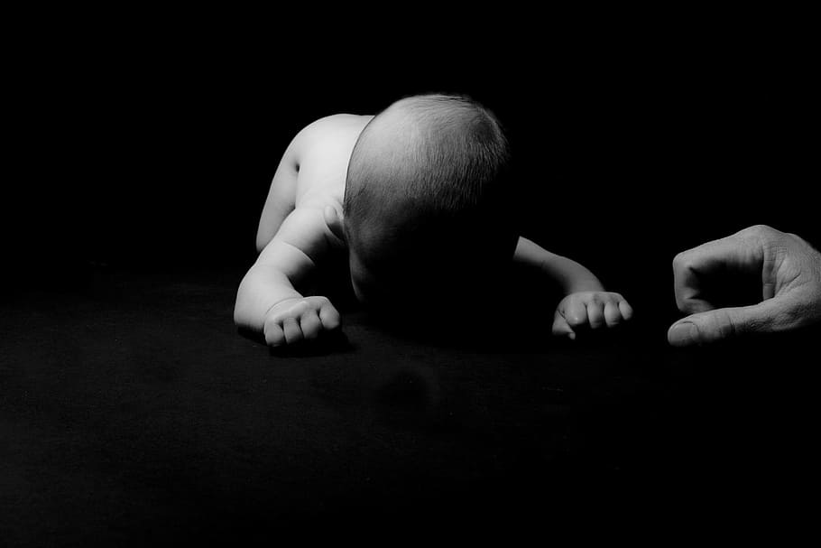 grayscale photo, baby, fist, grow, learning, protect, black white, young, human body part, hand