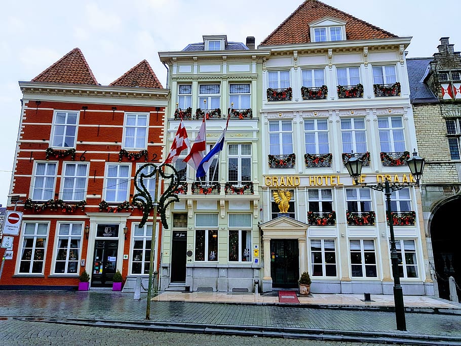 architecture, house, facade, building, city, old, tourism, outdoor, travel, bergen op zoom