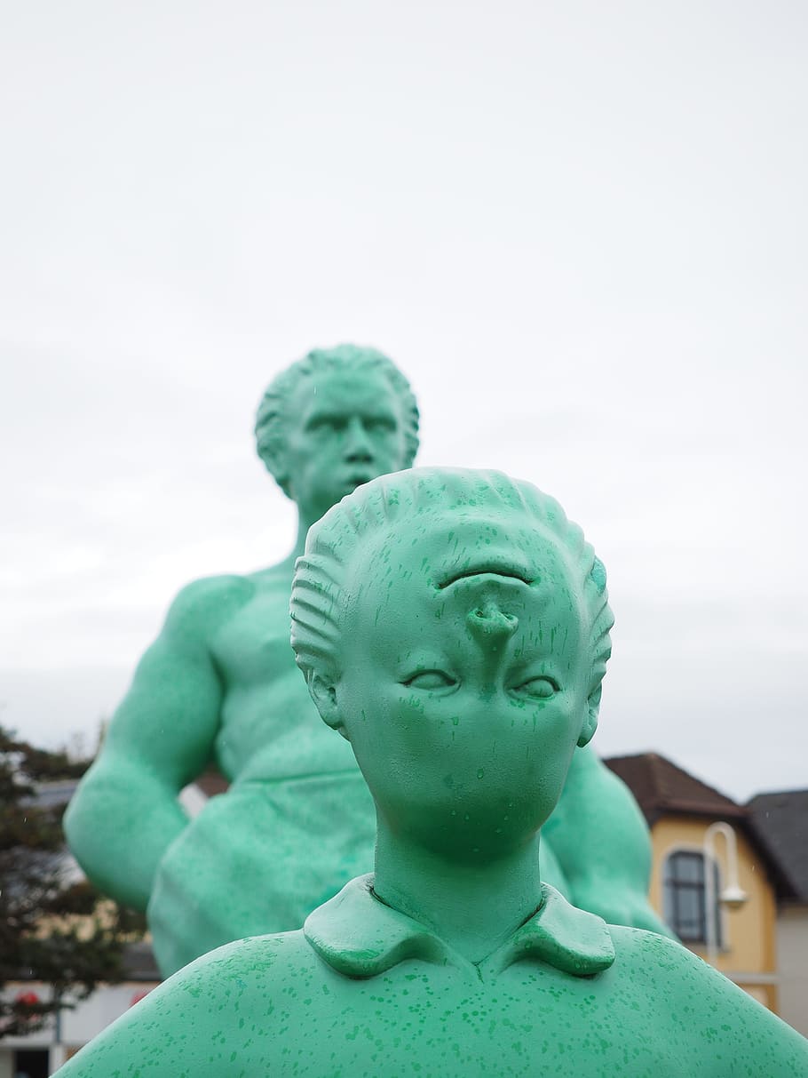 riesen, men, human, artwork, person, green, art, sculpture, figure, westerland