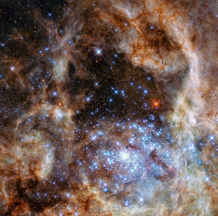 photo of galaxy, tarantula nebula, space, 30 doradus, cosmos, universe, nasa, h ii region, luminous, ngc 2070