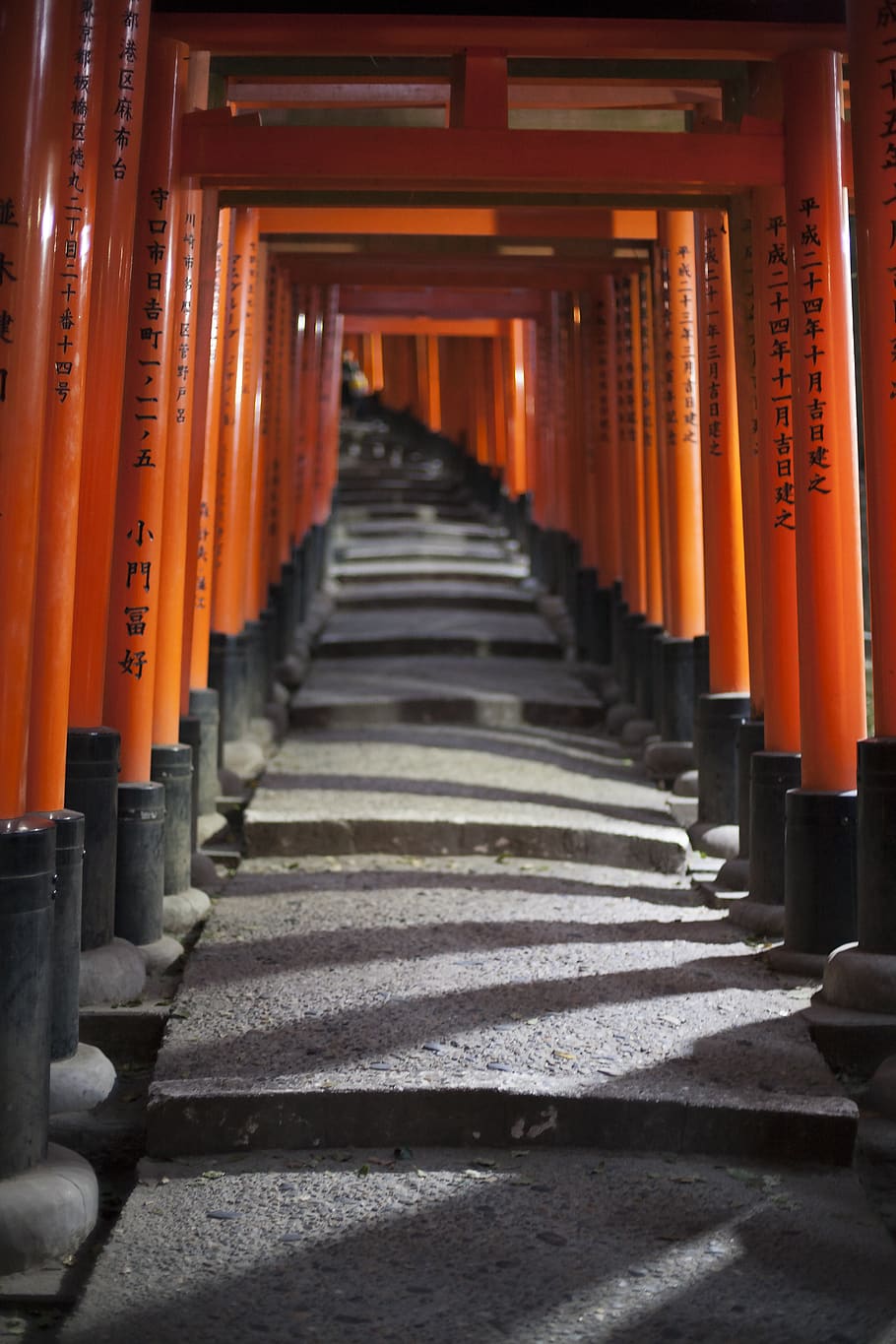 japan, tori, gate, in a row, religion, spirituality, belief, place of worship, architecture, built structure