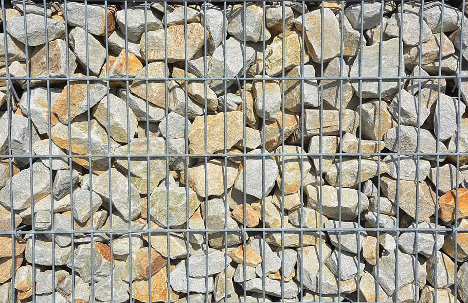 pierre, pebbles, wall of pebbles, gavion, decoration, outside, backgrounds, full frame, solid, textured
