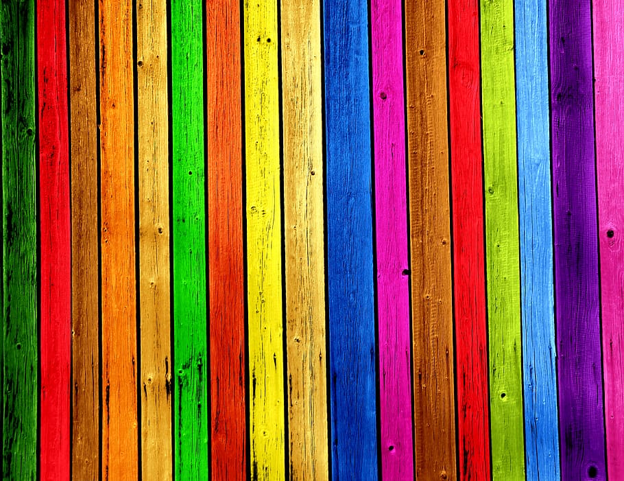 multicolored wooden board, wooden boards, wood, colorful surfboards, colors, background, wood - Material, backgrounds, plank, pattern