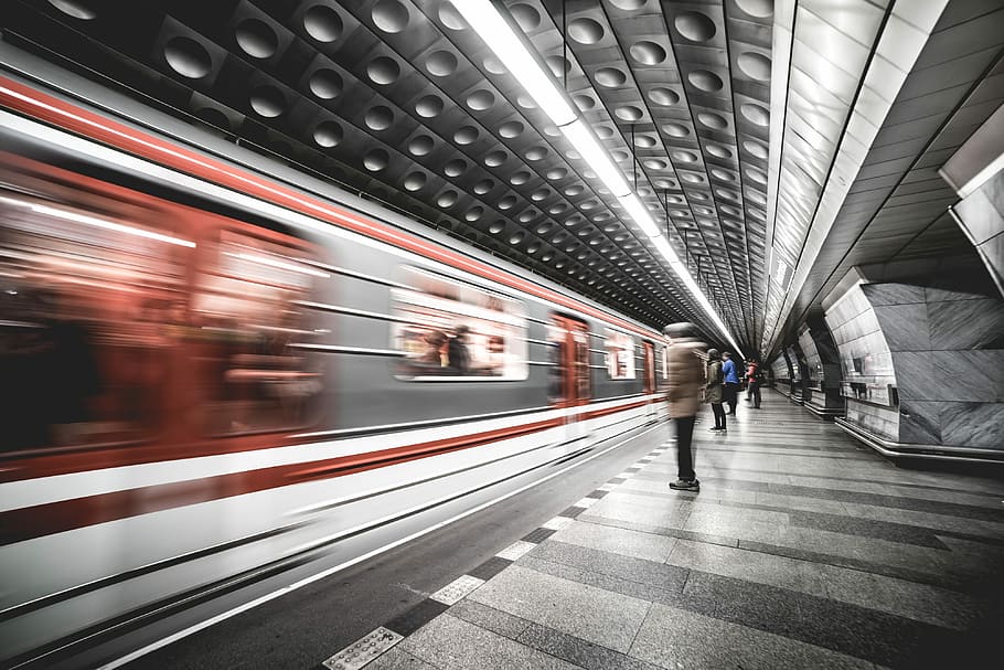 kereta bawah tanah metro prague, publik, Praha Metro, Metro Subway, Transportasi Umum, Jaringan Transportasi, abstrak, arsitektur, kabur, ibu kota