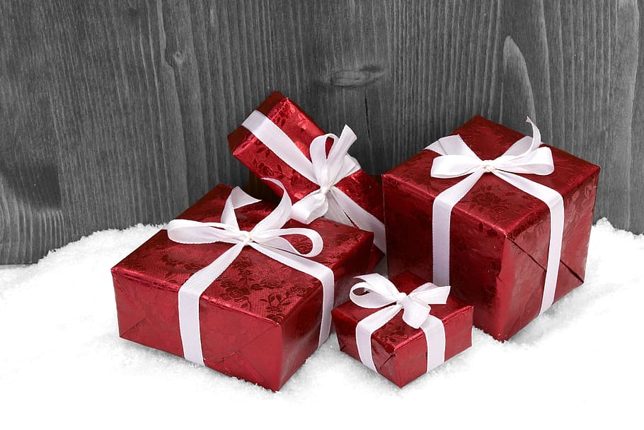 four, red, gift boxes screenshot, gift, boxes, screenshot, christmas, made, gifts, surprise