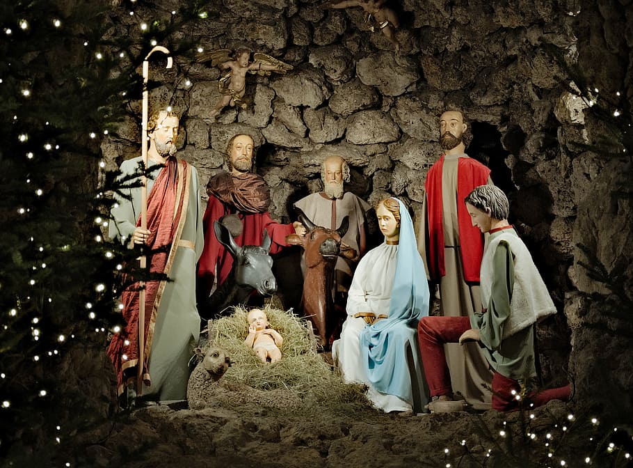 primer plano, foto, belén, cuna, dominicanos, navidad, días festivos, la sagrada familia, jesús, tres reyes