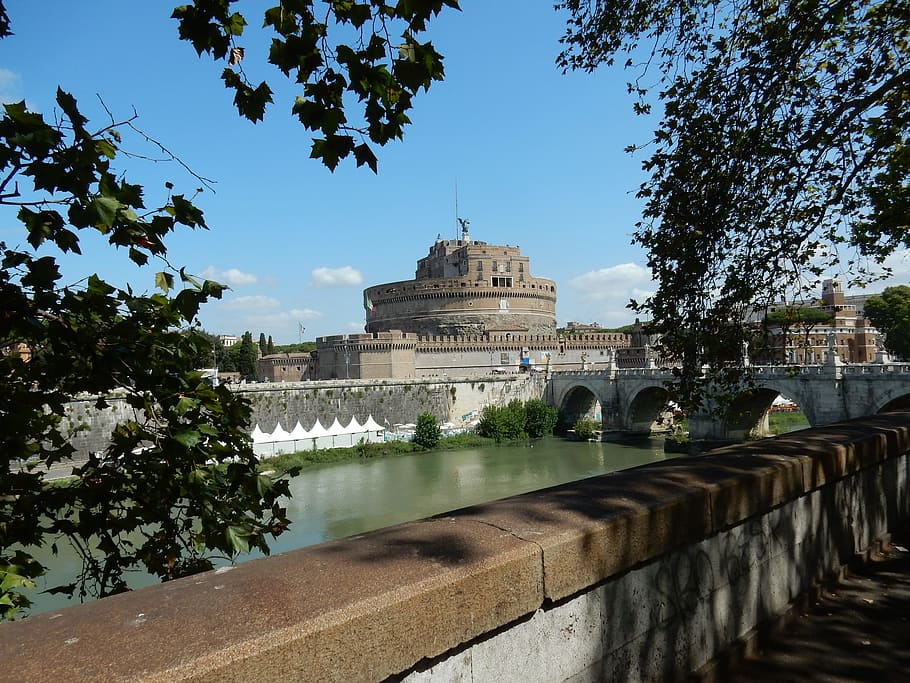 castel sant'angelo, rome, italy, building, monument, tourism, places of interest, downtown, pope, bridge of angels