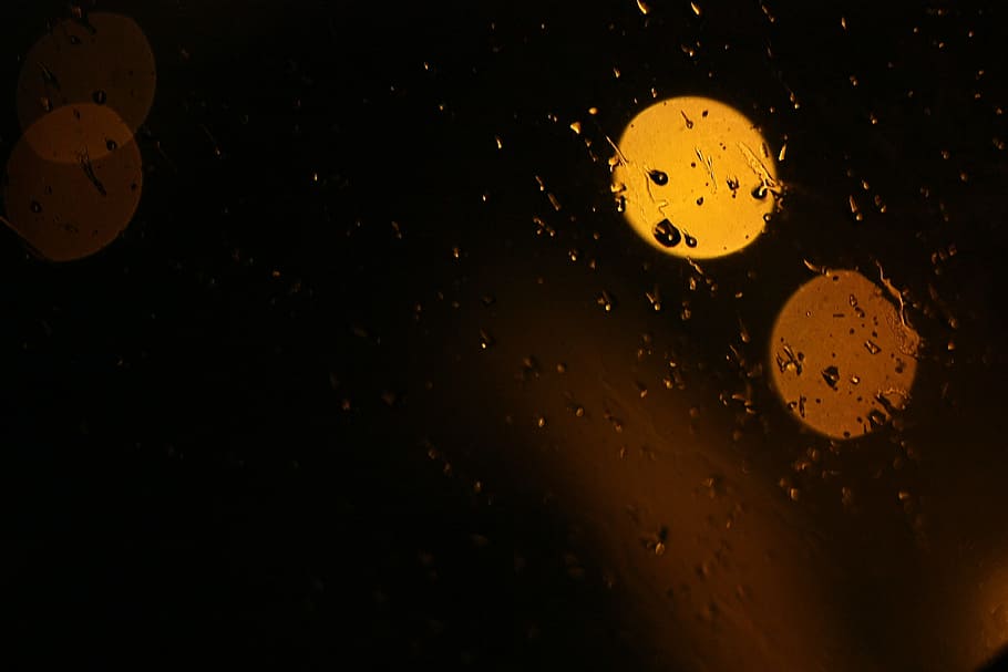 Glass, Night, Rainy, Wet, Window, Golden, backgrounds, abstract, defocused, close-up