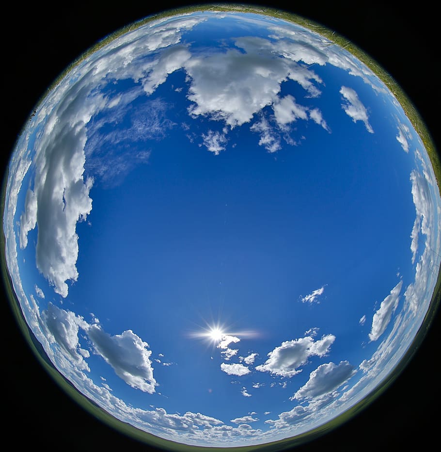 earth illustration, blue sky, cloud, sun, mongolia, hard wire smart, cloud - sky, planet earth, planet - space, space