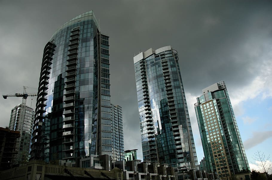 several high-rise buildings, Vancouver, Skyscraper, Canada, british columbia, city, architecture, urban Scene, building Exterior, architecture And Buildings