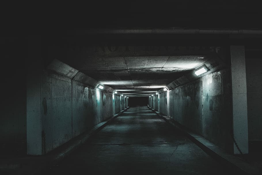 terowongan, sistem kereta bawah tanah, di dalam ruangan, kosong, gelap, arsitektur, jalan maju, arah, tidak ada orang, struktur yang dibangun