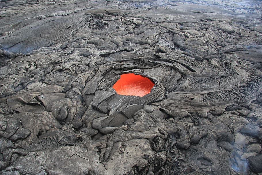 Claraboya, lava roja, volcán, lava, ninguna gente, rojo, geología, día, roca, naturaleza