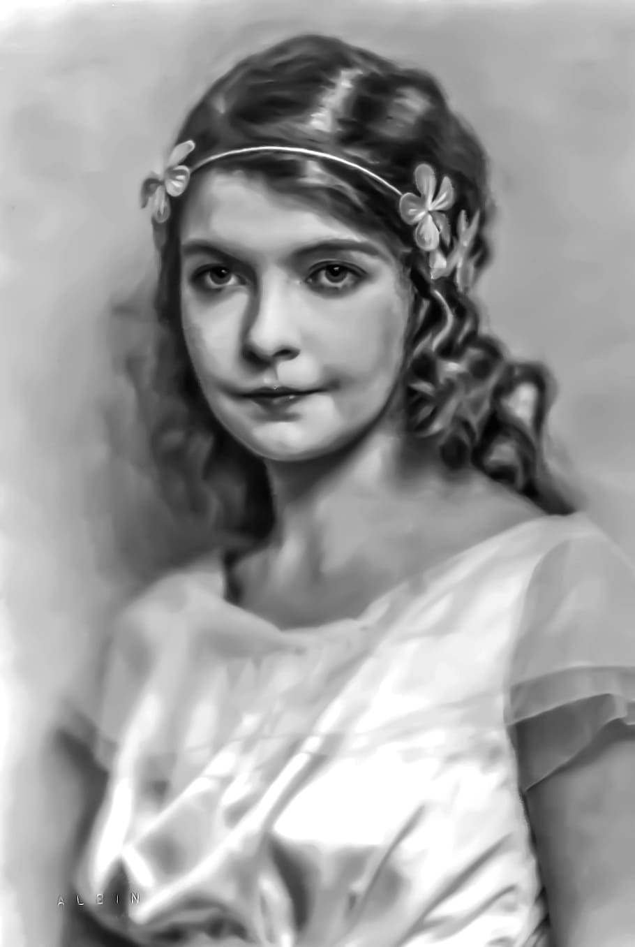 Lillian Gish, Female, Portrait, Stage, lillian gish - female, portrait, film, silent screen, actress, looking at camera, one woman only