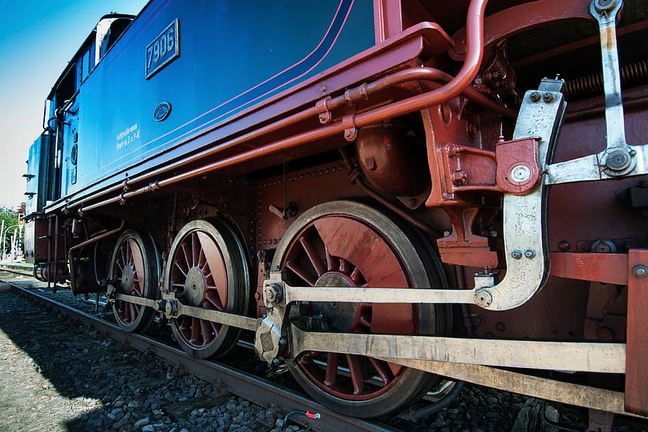 Ferrocarril, locomotora a vapor, locomotora, históricamente, tren, transporte, conducción, enlace, ruedas, ferrocarril a vapor