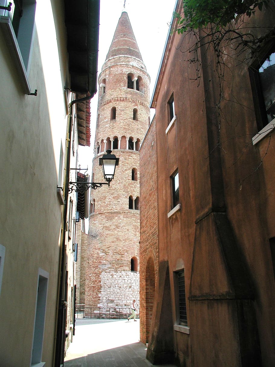 old town, alley, passage, church, askew, italy, holiday, facades, architecture, built structure