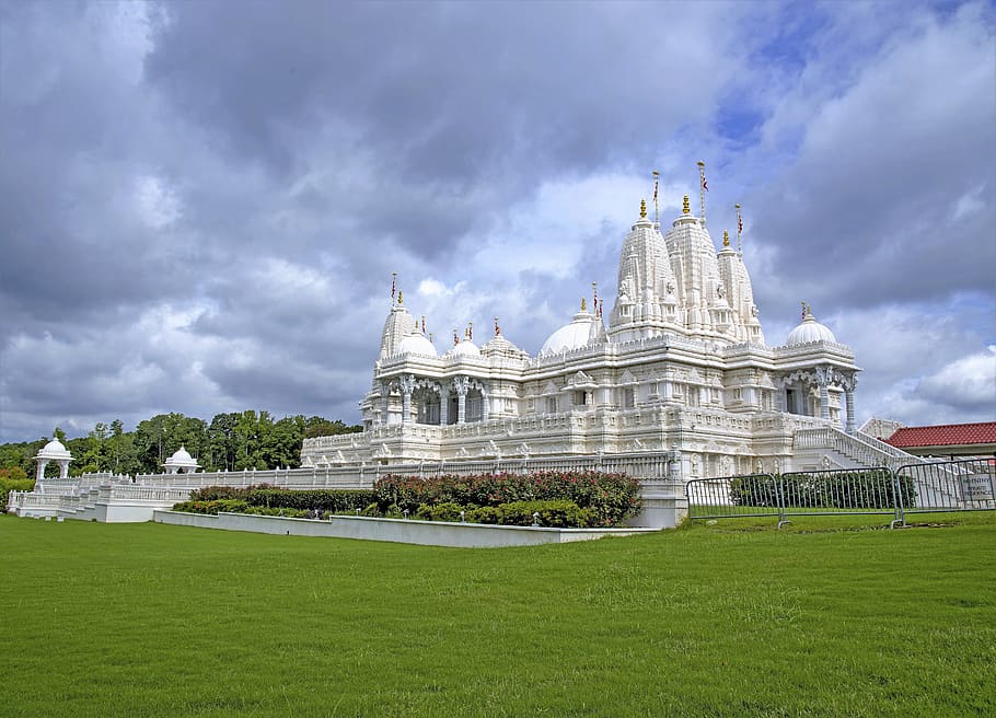 Templo Hindu, Religião, Construção, templo, turismo, paisagem, atlanta, geórgia, arquitetura, estrutura construída