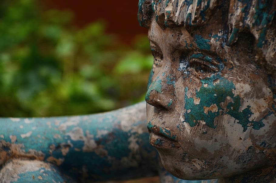 statue, man, boy, face, profile, figure, bronze, portrait, young, child