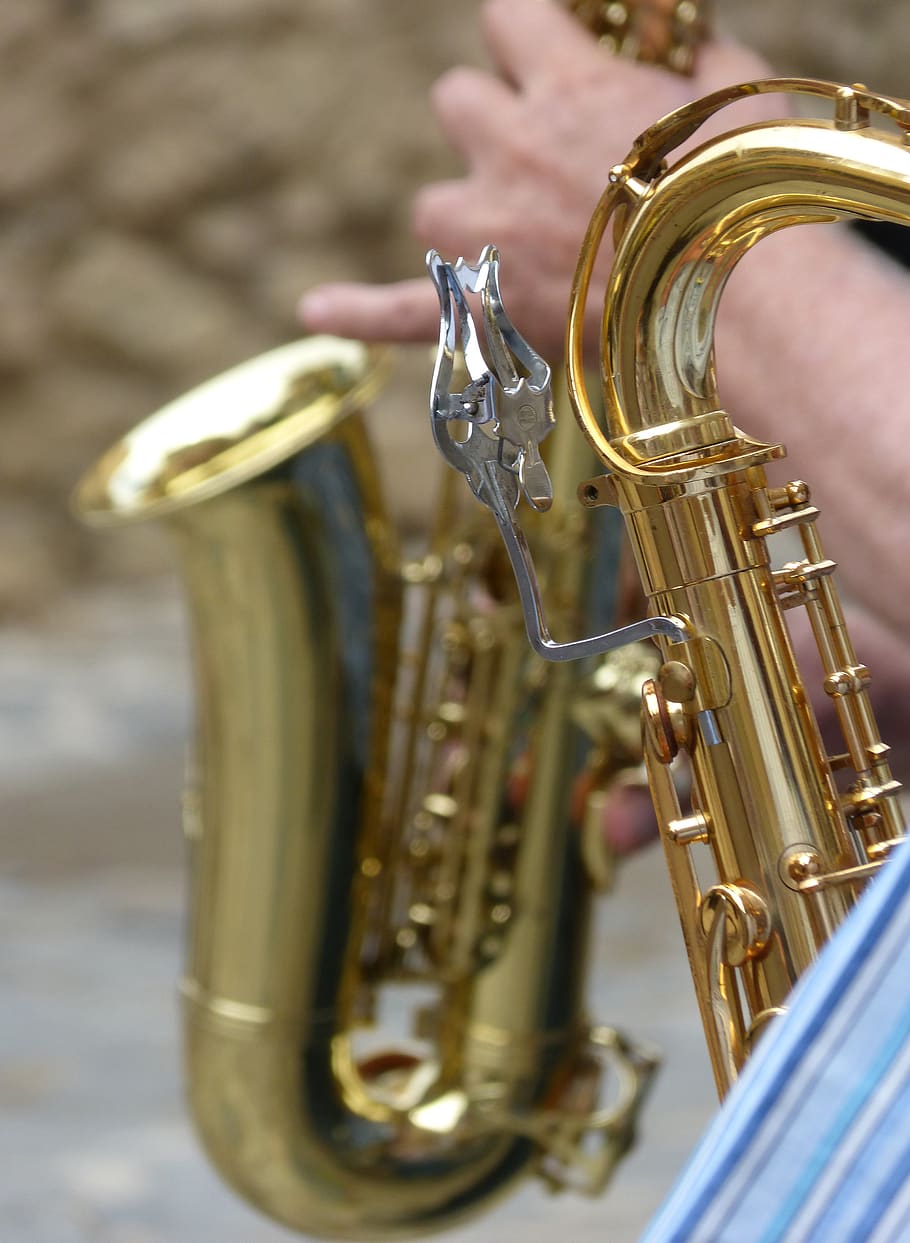 saxophone, sax, band, wind instruments, fiesta popular, musical instrument, music, brass instrument, brass, trumpet