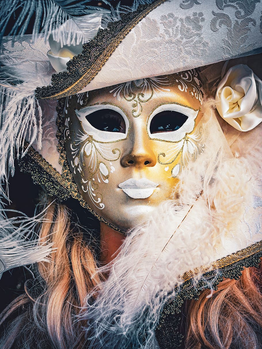 mask, venice, carnival, party, gothic, venezia, opera, face, gold, italy