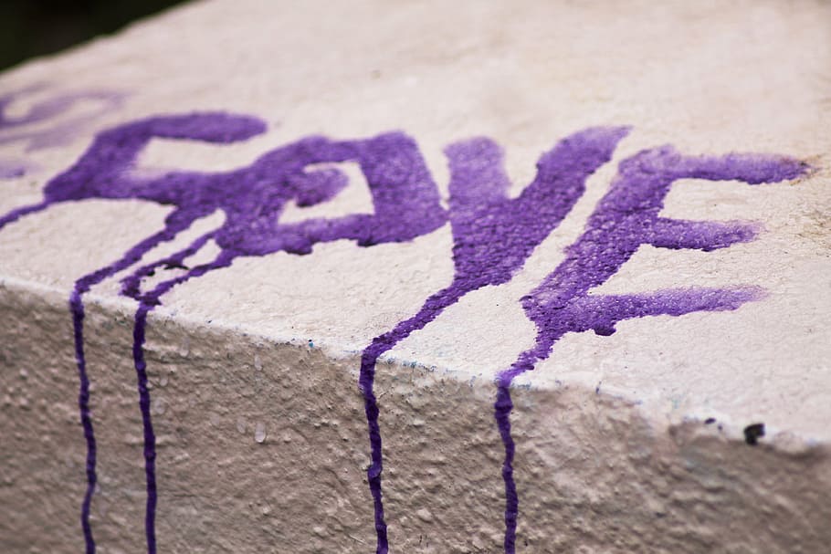 graffiti, love, paint, drips, expression, message, vandalism, emotion, close-up, text