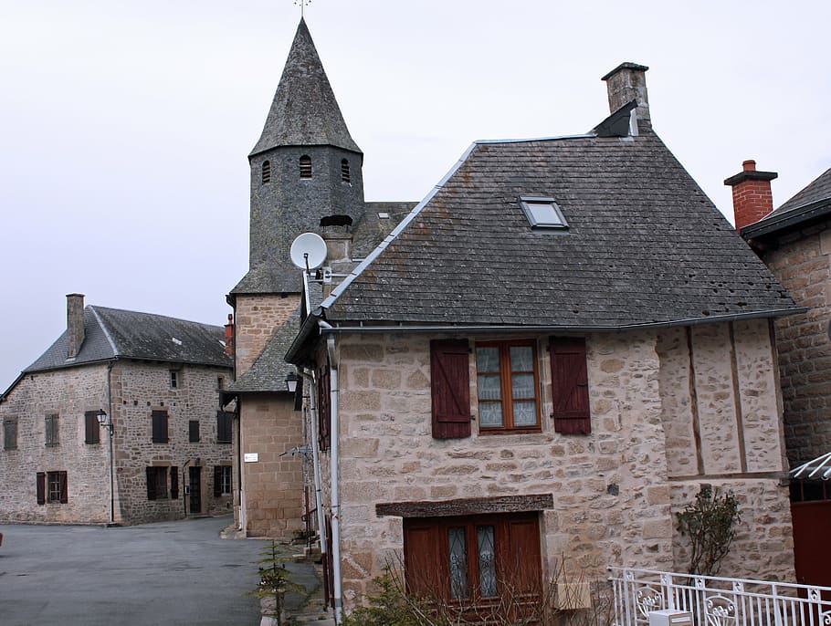 stone hamlet, french village, ancient houses, french town, medieval houses, historic buildings, architecture, old, history, europe