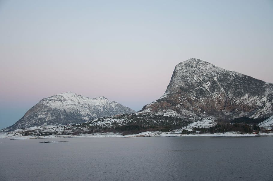 gray, black, mountains, body, water, norway, coastal, scandinavia, fjord, travel