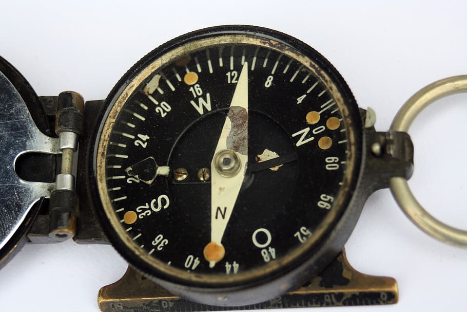 compass, antique, old, compass point, navigation, direction, march, north, south, west
