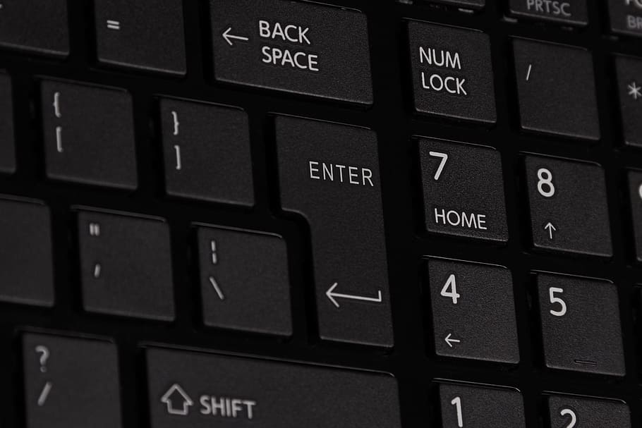 black, computer keyboard, enter, Keyboard, Laptop, Notebook, Button, Key, entering, input