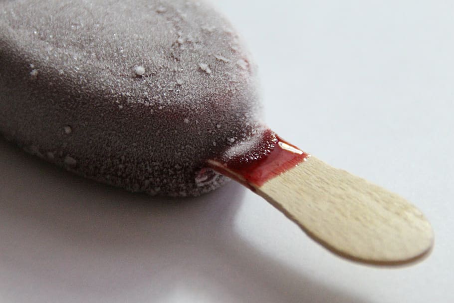 ice lolly, wood, frozen, icing, cold, frost, pink, close-up, dessert, food
