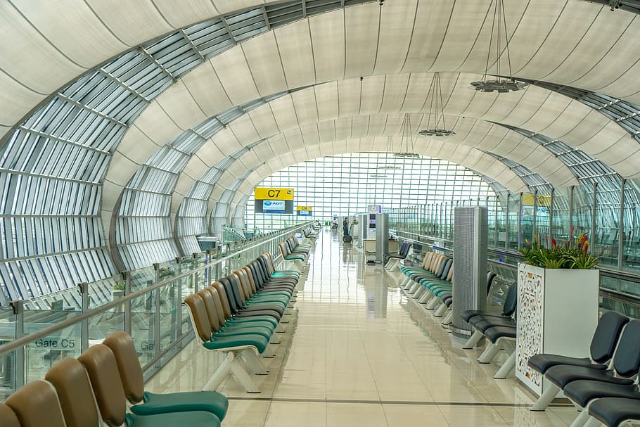 person, taking, plane terminal, interior, airport, gate, flight, suvarnabhumi airport, thailand, terminal