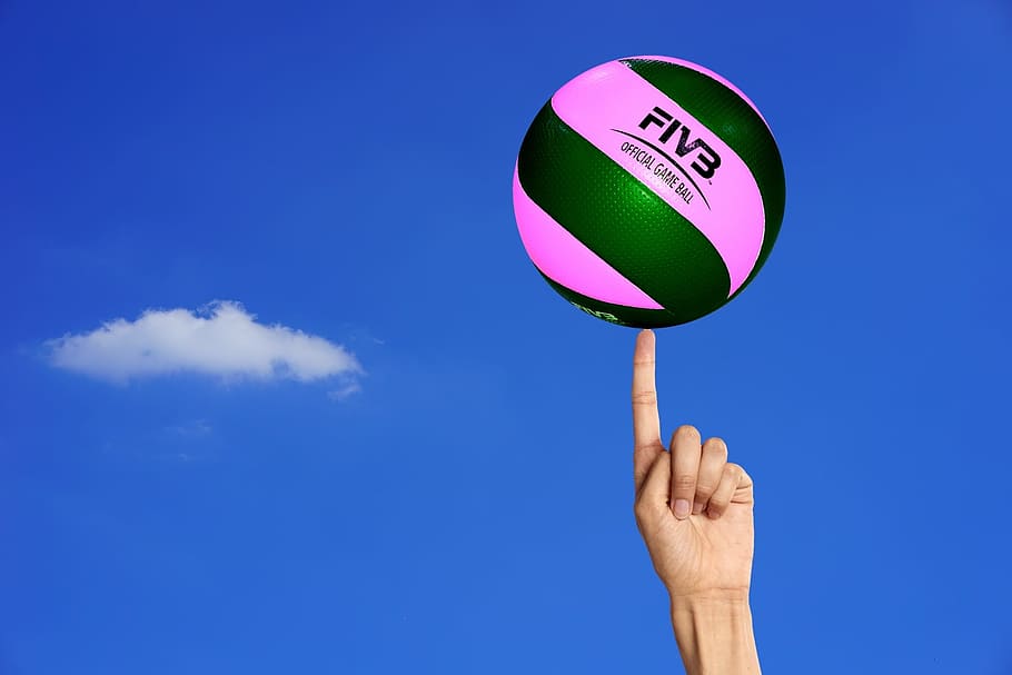 pink, black, five, volleyball, ball, ball game, balance, ball sports, sport, outdoor