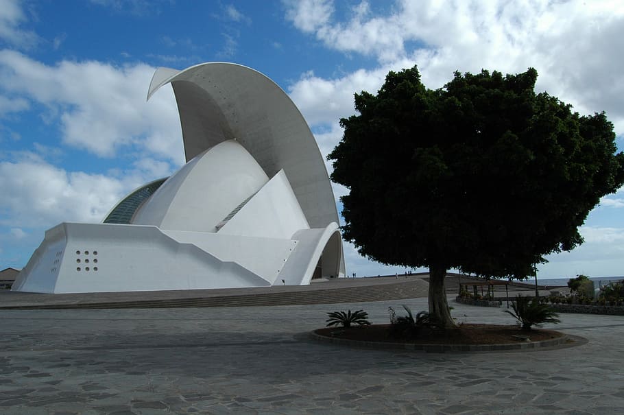 tenerife, auditorio, de, Auditorio de Tenerife, edificio, santa cruz, islas canarias, sala de conciertos, punto de referencia, imponente