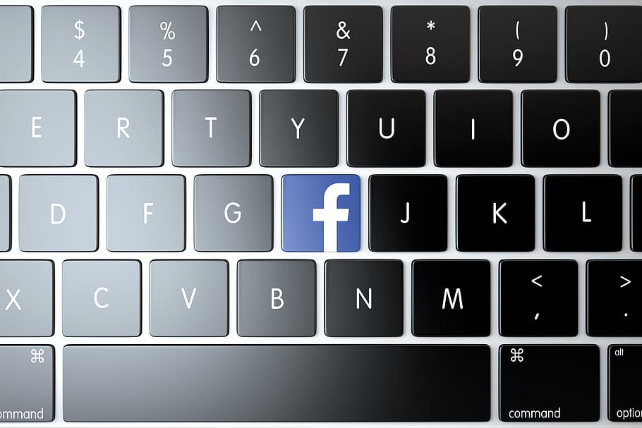 facebook, brand, communication, concept, editorial, laptop, logo, keyboard, notebook, technology