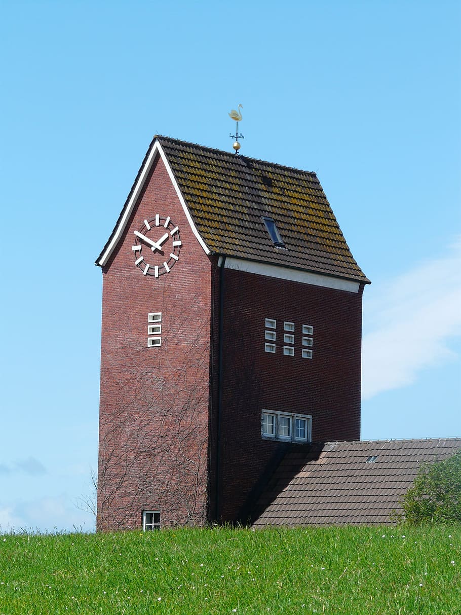 Steeple, Baltrum, Church, Time, time of, north sea, island, village, east frisia, lower saxony