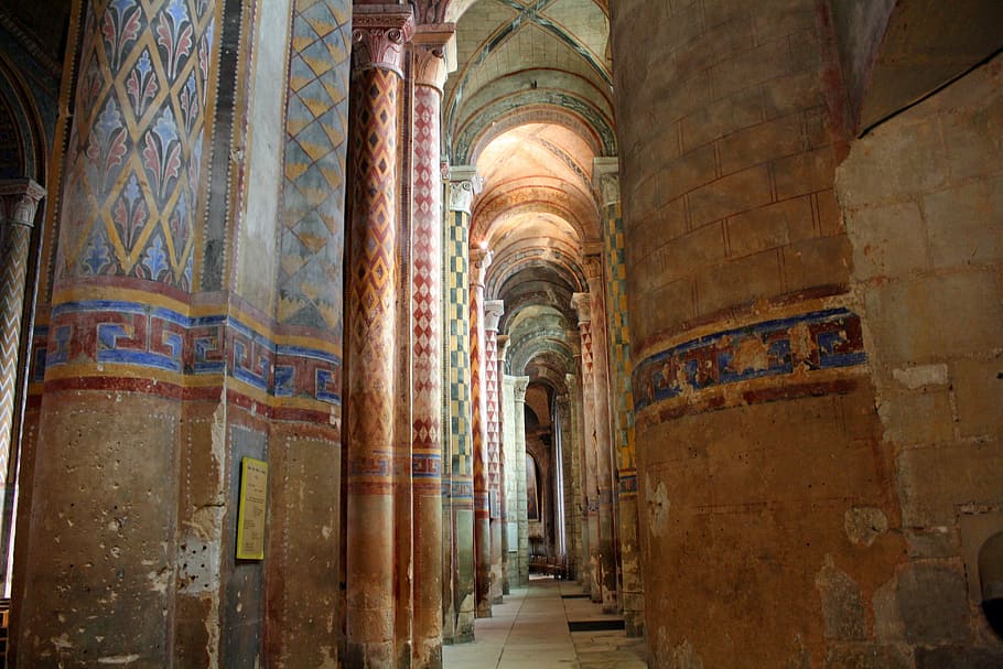 Polychrome Columns Ornate Pillars Church Pillars