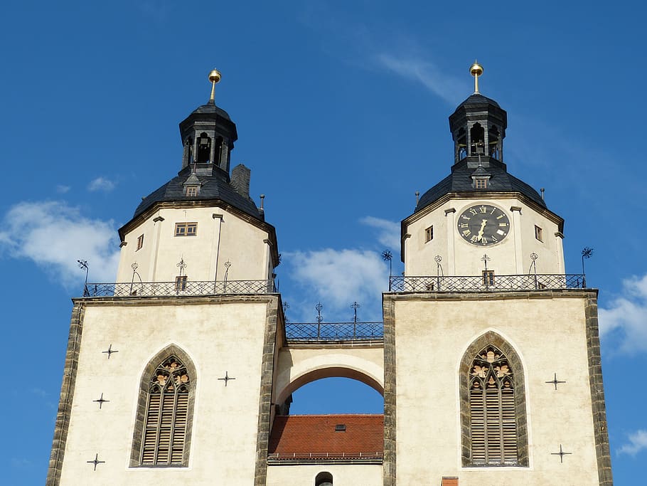 Wittenberg, centro histórico, históricamente, Lutherstadt, protestante, Sajonia-Anhalt, Iglesia del mercado, Iglesia, Luther, estructura construida