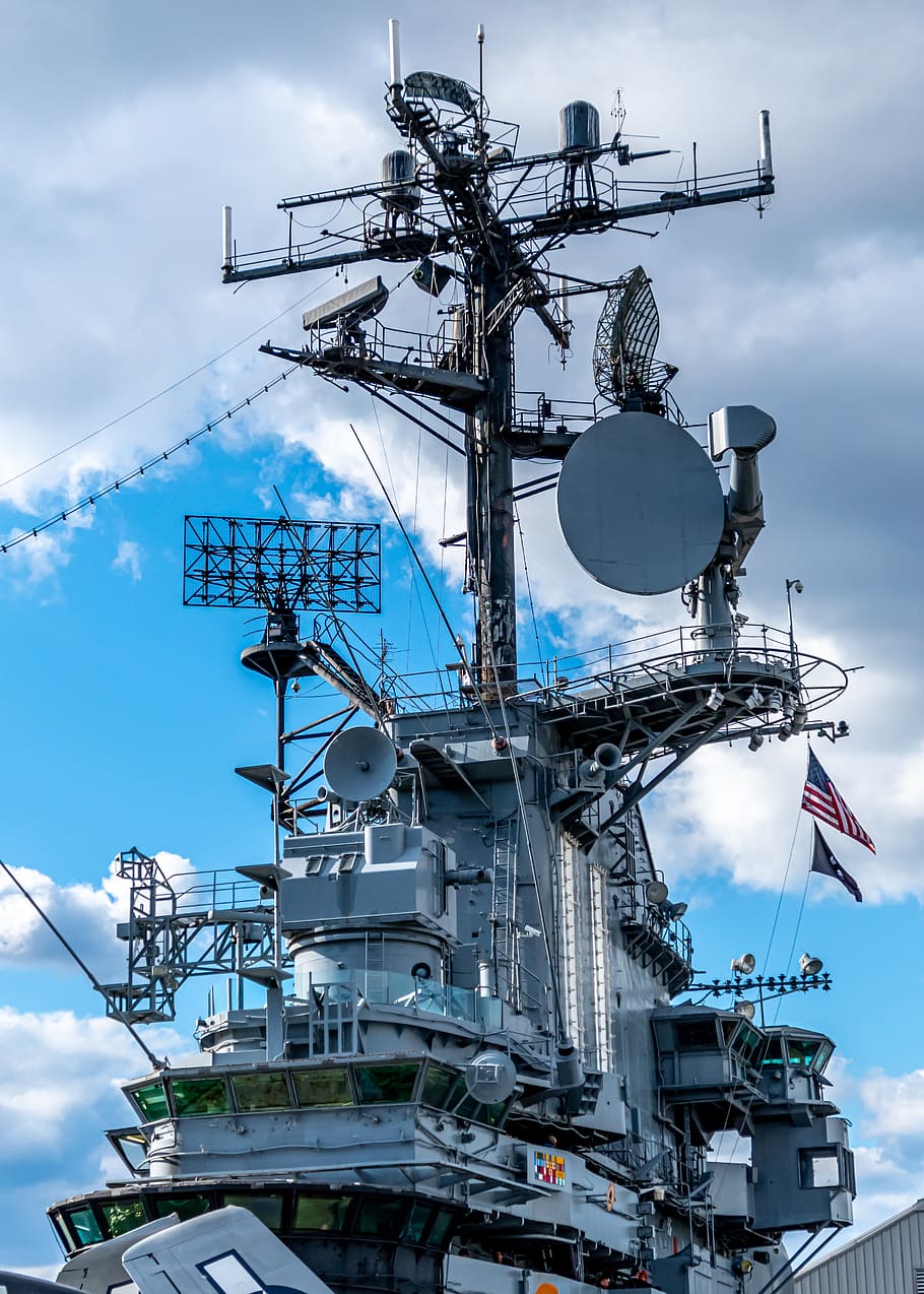 uss intrepid, aircraft carrier, ship, museum, nyc, sky, cloud - sky, nature, low angle view, day