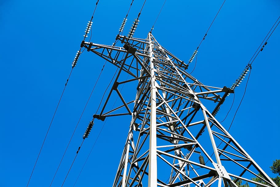 listrik, menara transmisi, kawat, putaran, garis, kabel, energi, tenaga listrik, tegangan tinggi, elektrifikasi