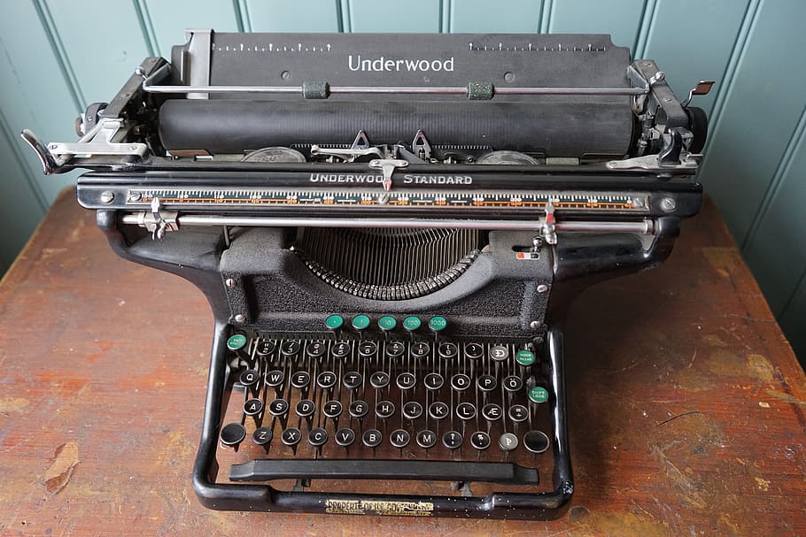 máquina de escribir, viejo, retro, metal, mecánicamente, teclado, letras, teclas, máquina de escribir antigua, texto