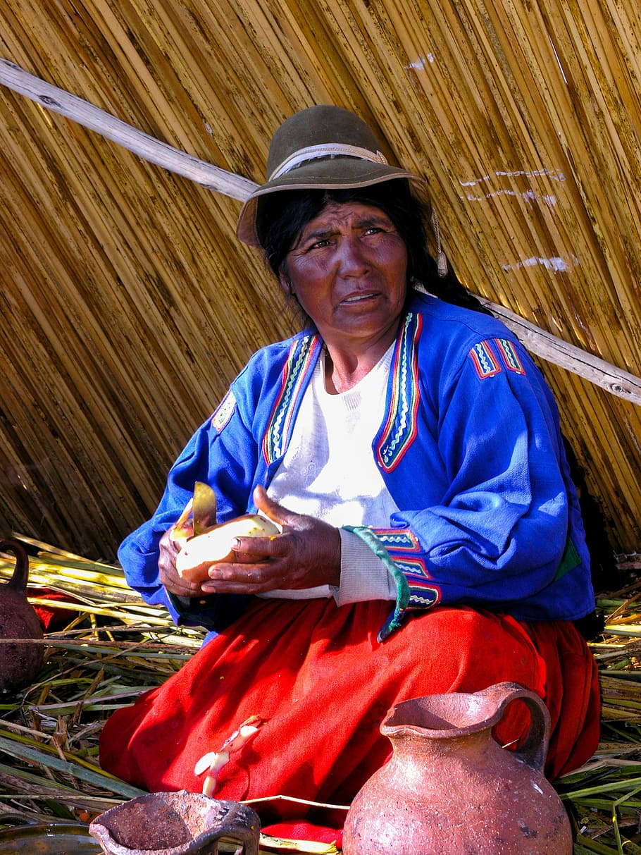 peru, lake titicaca, woman, cultures, people, asia, indigenous Culture, one person, senior adult, adult