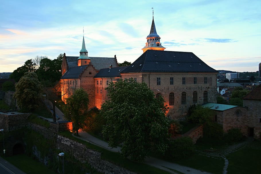 photography of structure, akershus, oslo, government, places of interest, architecture, norway, famous, castle, building