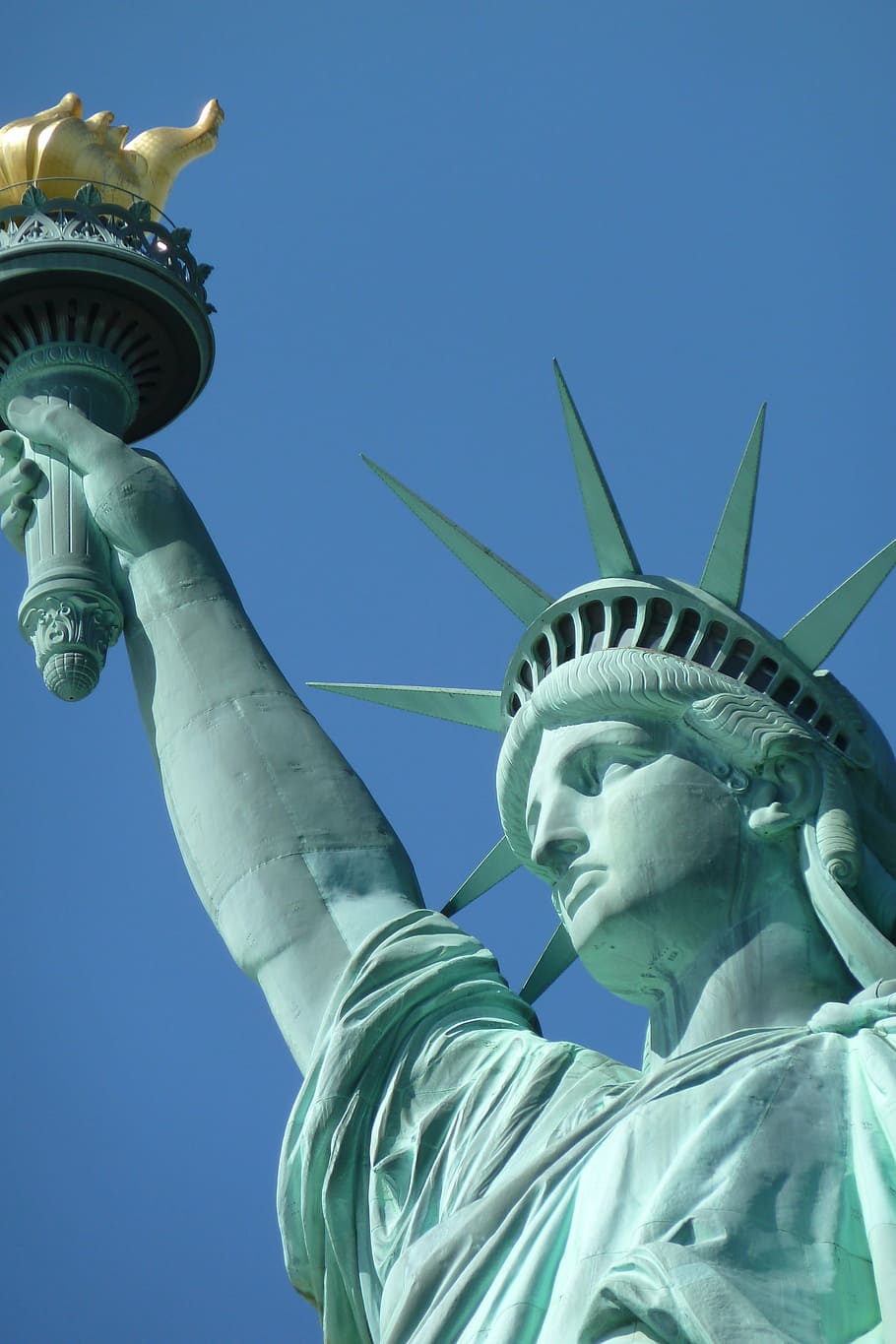 statue, united states, statue of liberty, america, monument, new york, sculpture, sky, female likeness, human representation
