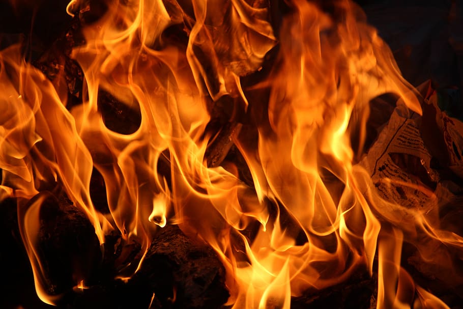 api, api unggun, panas, membakar, kayu, pembakaran, perapian, bara, berkemah, malam