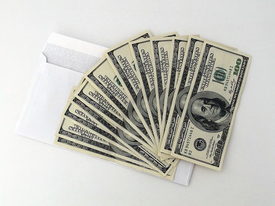 fan, 100, us, dollar banknotes, Dollars, Envelope, Money, Corruption, bribe, currency