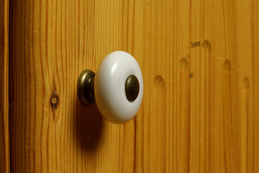 knauf, handle, door handle, door knob, wood, old, antique, grain, door, wood - material