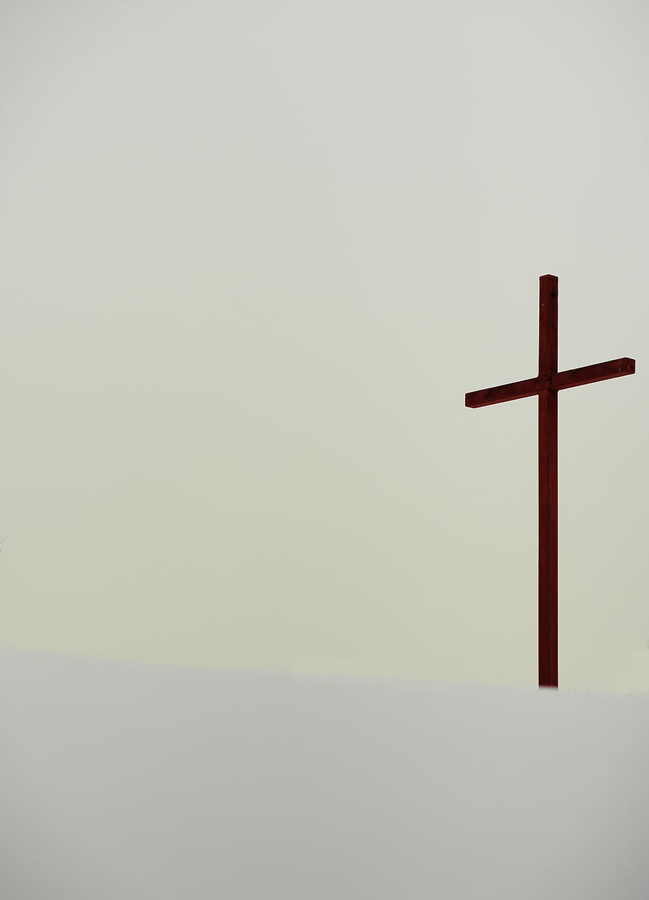 cruz vermelha, marrom, de madeira, cruz, dia, religião, cristão, católico, igreja, espaço de cópia