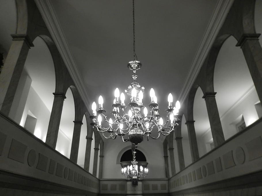 Chandelier, Church, Candlestick, atmospheric, round arch, passiontide, almost time, solemnly, church buildings, arcades