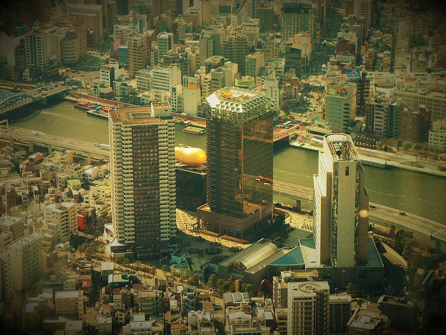 Tokyo, City, Architecture, Night, tokyo, city, urban, landscape, construction, tourism, urban landscape