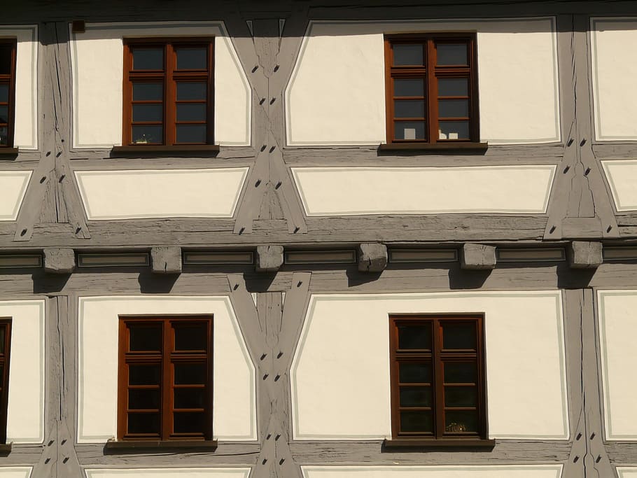 Fachwerkhaus, Window, Truss, Facade, Bar, building, shutters, wooden nail, home, architecture